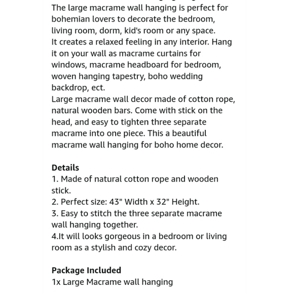 🆕⭐Boho huge wall macrame decor - Picture 7 of 9